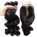 Jada Shoulder Length 2x4 Lace Closure Brazilian Loose Wave Bundle Deals Wig