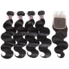 Jada High Grade Brazilian Virgin Hair Body Wave Weaves with Lace Closure